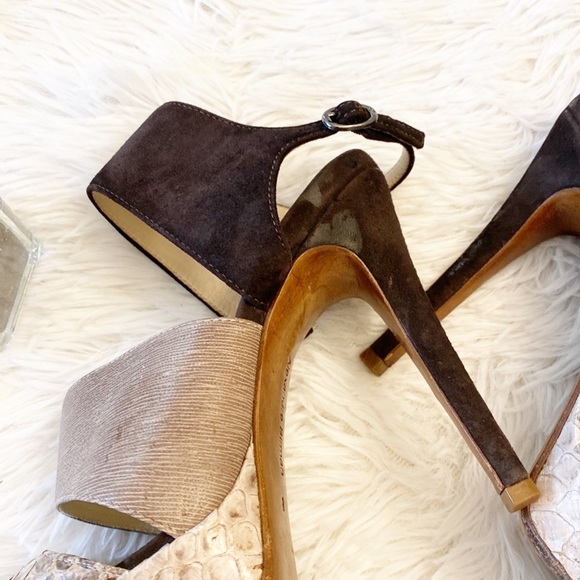 ALEXANDRE BIRMAN | Colorblock Snake print platform stilettos heels women size 8 - Picture 9 of 10